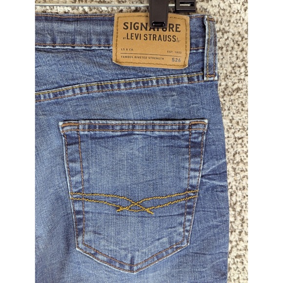 Levi's Signature S26 Skinny Jeans Men's 32x28 (Tag 34x30) Blue - Picture 6 of 13